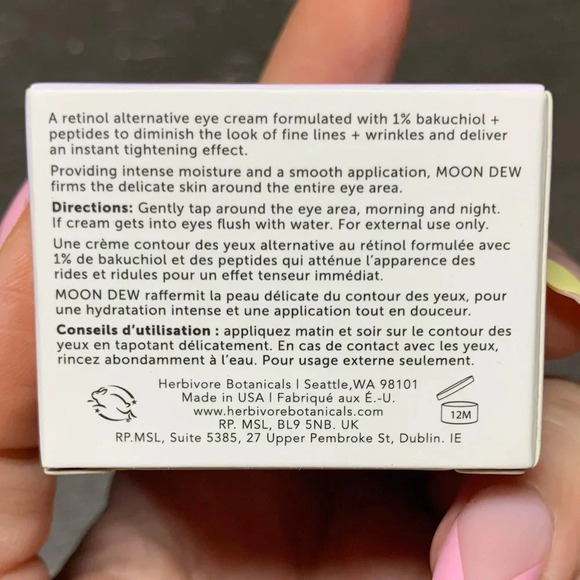 NWT Herbivore Moon Dew Retinol Alternative Eye Cream - Picture 8 of 9